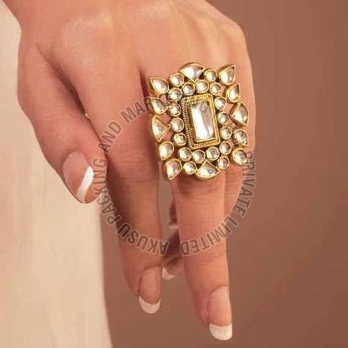 Kundan Polki Bridal Finger Ring