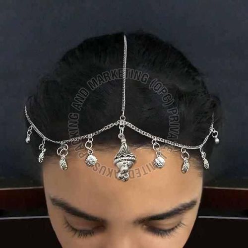 Oxidized Silver Temple Style Maang Tikka