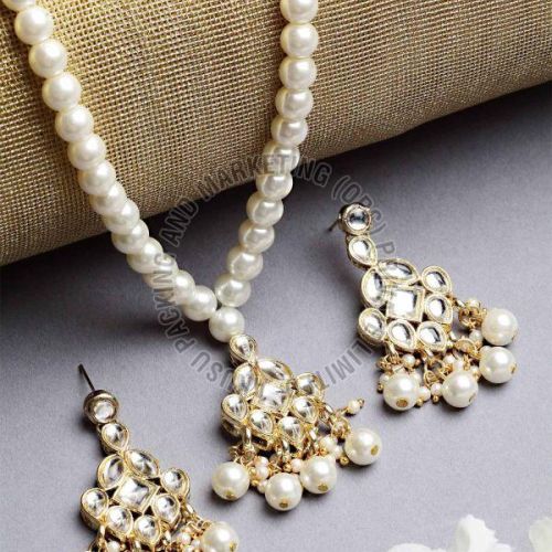 Pearl Beaded Long Necklace Set