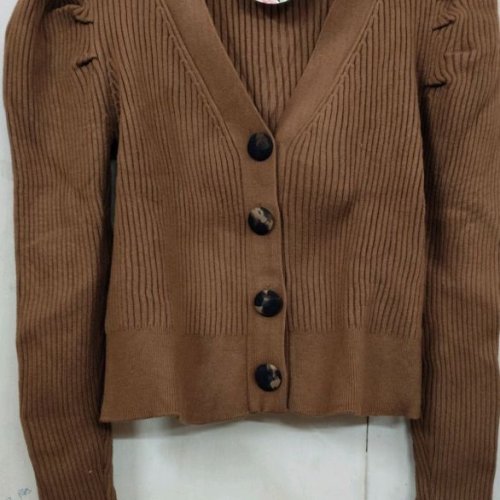 Brown Ladies Woolen Cardigan