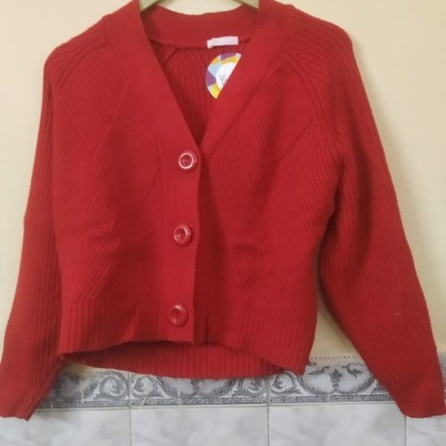 Red Ladies Woolen Cardigan