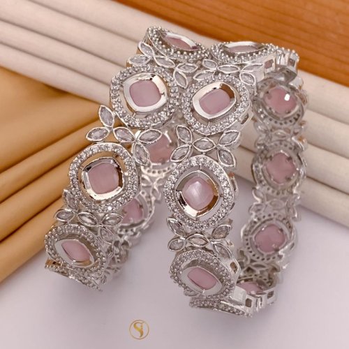 Pink American Diamond Bangles