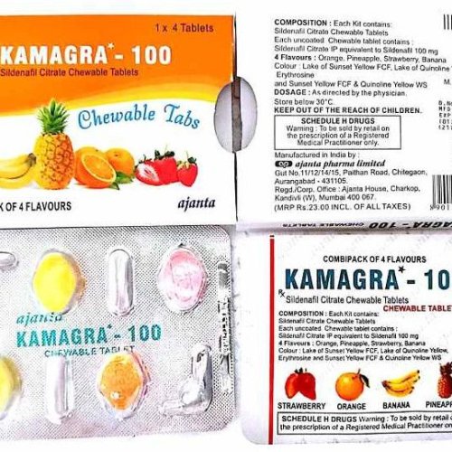 Kamagra 100mg Sildenafil Citrate Chewable Tablet