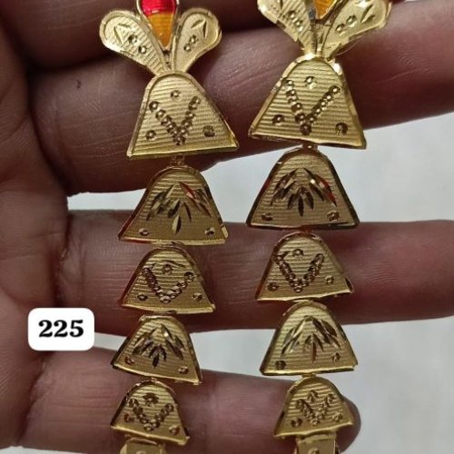 Traditional Gold Finish Long Earrings