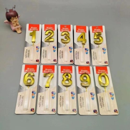 Golden Happy Birthday Numeric Candle