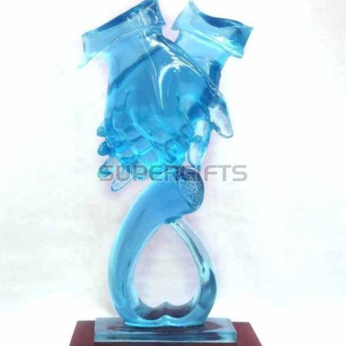 Blye Crystal Hand Shakes Trophy
