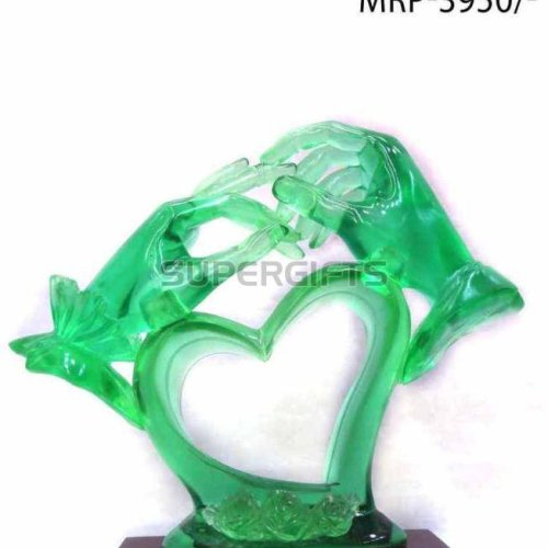 Crystal Heart Shape Trophy