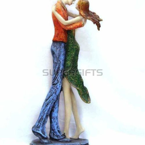 Multicolor Resin Standing Romantic Couple Statue