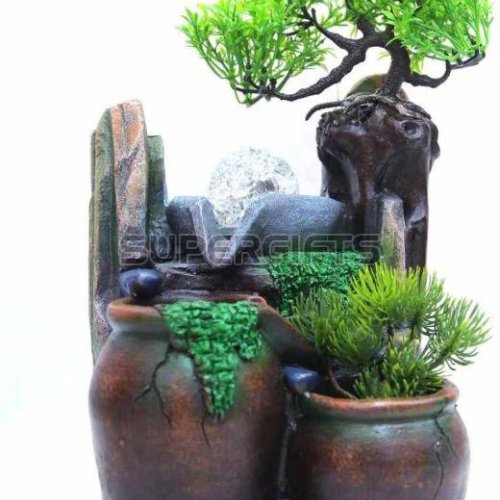 3 Step Polyresin Tree Tabletop Water Fountain
