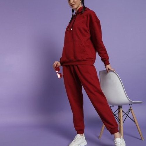 Poly Cotton Fleeces Women Co Ord Set