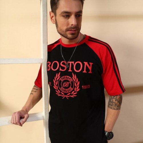 poly cotton screen printed oversize t shirt