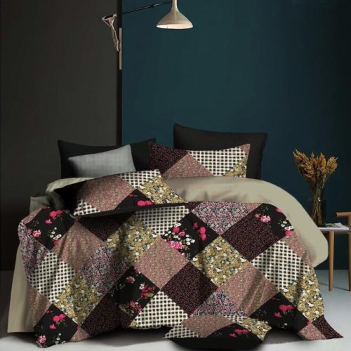 Black Mosaic Cotton Comforter Set