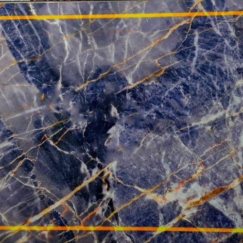 Blue Marble Gloss Finish Floor Mat