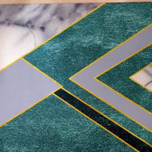 Chevron Glitter Print Floor Mat