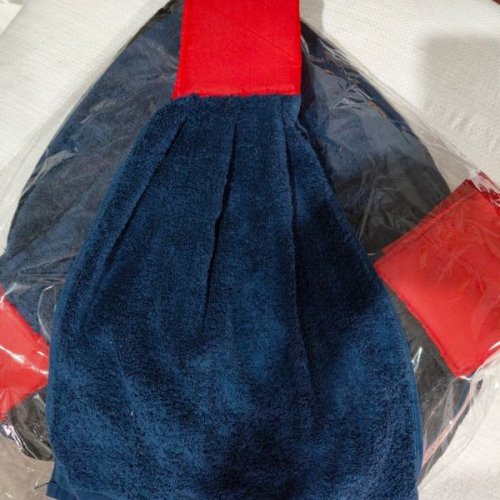 Dark Blue Terry Hanging Cotton Kitchen Towel