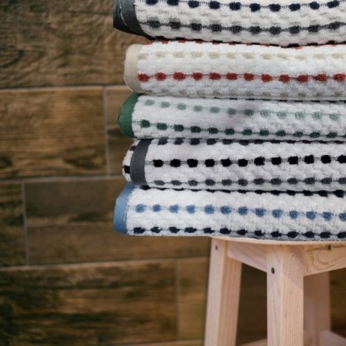 Dot Style Series White Accent Cotton Towels