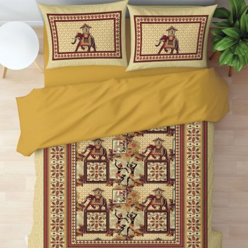 Elephant Harmony Edition Heritage Dance Print Bed Sheet