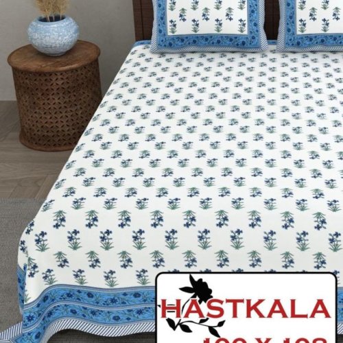 Hastkala Cotton Blend Double Bed Sheet