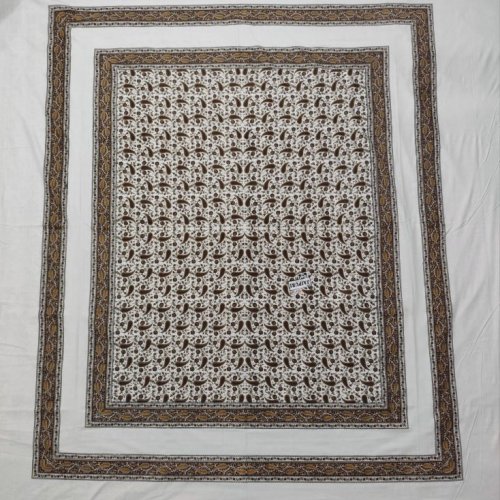 Kashmiri Paisley Geometric Cotton Double Bed Sheet