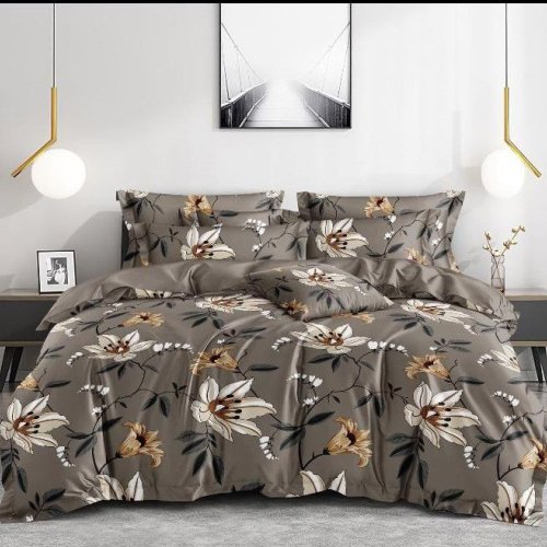 Midnight Bloom Charcoal &AMP; White Floral Cotton Comforter Set