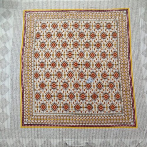 Sindhi Ajrak Red &AMP; Orange Cotton Double Bed Sheet