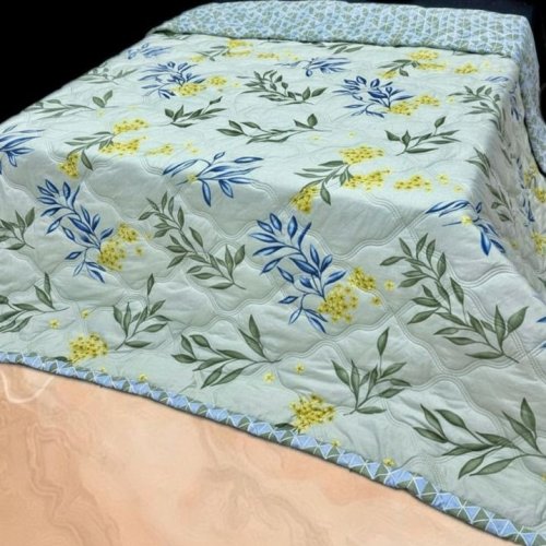 Sky Blue Premium Ultrasonic Double Bed Reversible Comforter