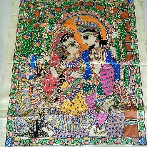 Handmade Canvas Madhubani Painting