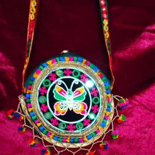 Butterfly Pattern Embroidered Cloth Side Bag