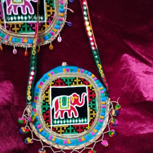 Folk Art Traditional Embroidery Side Bag