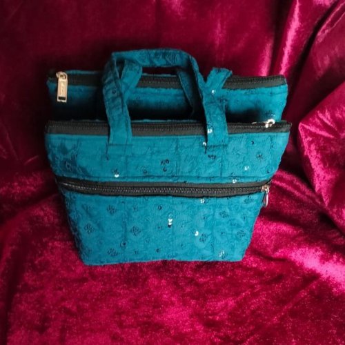 Teal Blue Handmade Lunch Bag