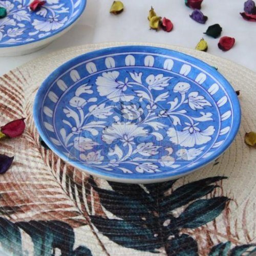 8 Inch Blue Pottery Plate