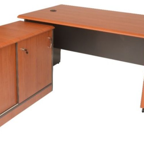 5 Feet Wooden Office Table with Side Cabinet