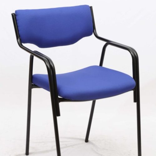 Blue Fabric Metal Frame Visitor Chair