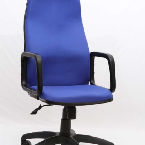 Blue Fabric Revolving High Back Office Chair