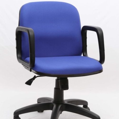 Blue Fabric Revolving Low Back Office Chair