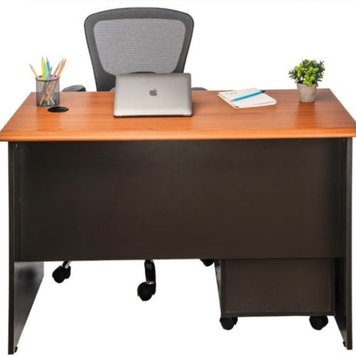 Brown Rectangular Wooden Office Table With Drawer