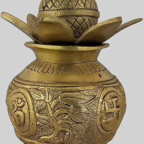 Brass Engraved Small Mangal Kalash