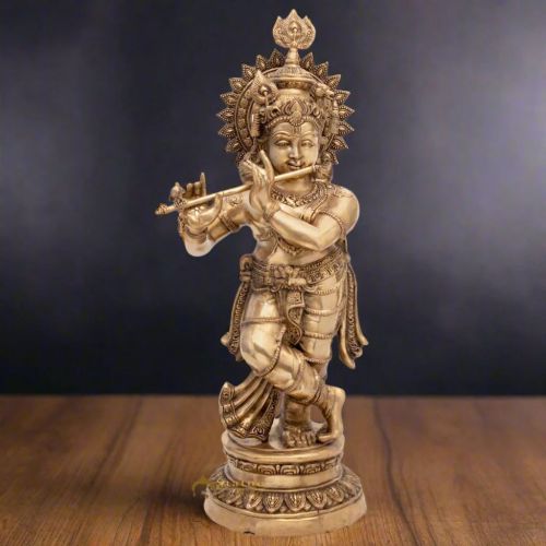 Brass Lord Krishna Statue