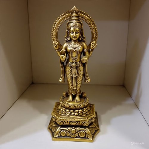Brass Vishnu Laxmi Statue
