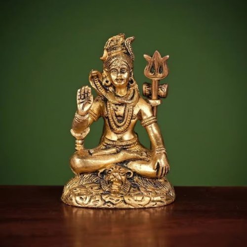 Carved Brass Lord Shiva Murti
