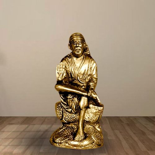 Carved Brass Sai Baba Murti