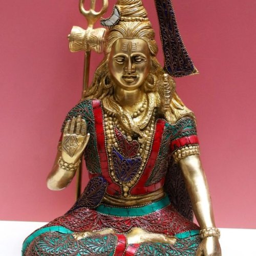 Sitting Lord Shiv Brass Statue