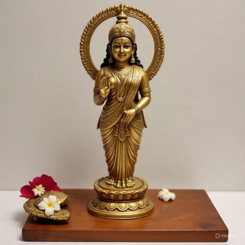 Standing Brass Laxmi Mata Murti