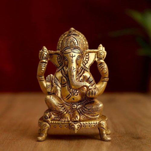 Traditional Brass Ganesh Ji Statue
