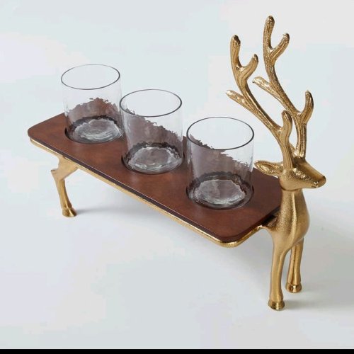 Aluminium Reindeer Candle Holder