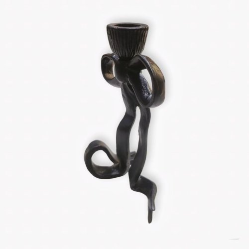 Black Powder Coated Aluminum Tie Candle Holder