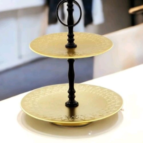 Nickel Plated Aluminum Double Cake Stand