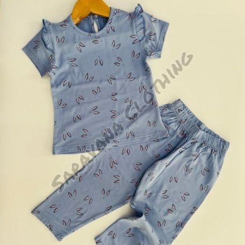 Girls Bunny Print Pajama Set