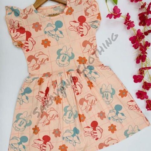Girls Minnie Mouse Print Dress
