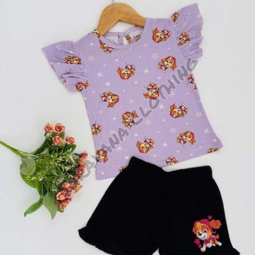 Girls Paw Patrol Skye Print T-shirt with Shorts